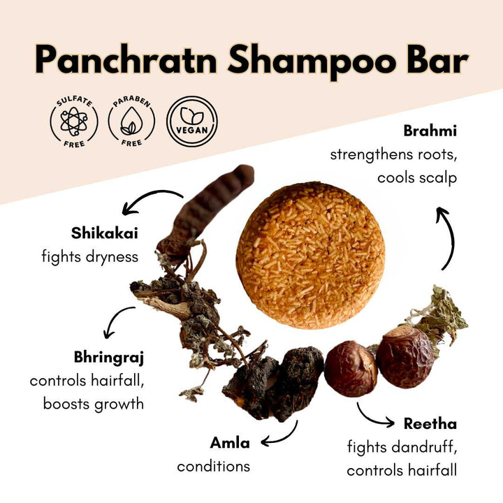 PANCHRATN Herbal Shampoo Bar 100g