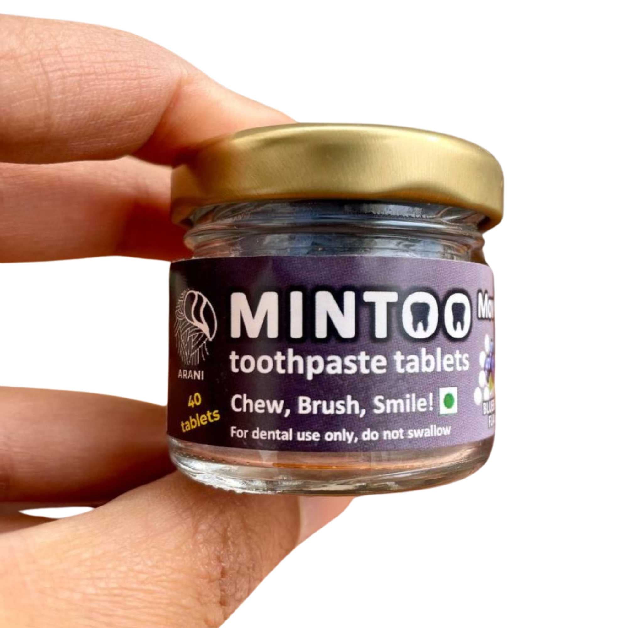 MINTOO Move - BlueBerry (40 Toothpaste Tablets) | Plastic Free